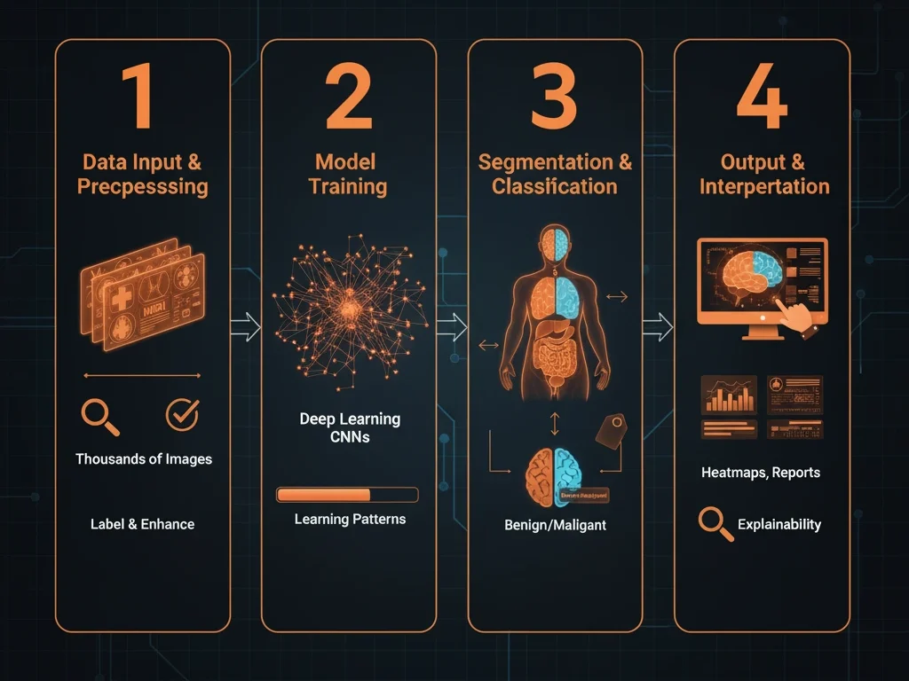 How AI Works in Medical Imaging Infographic